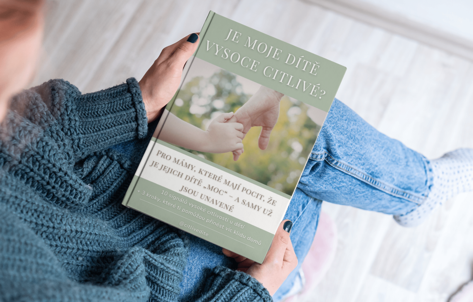 Mockup ebooku Je moje dítě vysoce citlivé? — 10 signálů a 3 kroky pro víc klidu doma